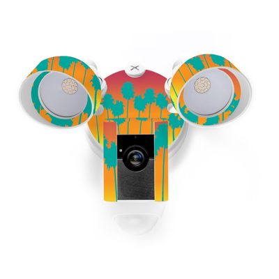 MightySkins Skin Compatible with Ring Floodlight Cam - Sherbet Palms | Protective, Durable, and Unique Vinyl Decal wrap Cover | Easy to Apply, Remove, and Change Styles | Made in The USA