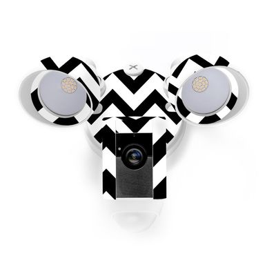 MightySkins Skin Compatible with Ring Floodlight Cam - Black Chevron | Protective, Durable, and Unique Vinyl Decal wrap Cover | Easy to Apply, Remove, and Change Styles | Made in The USA
