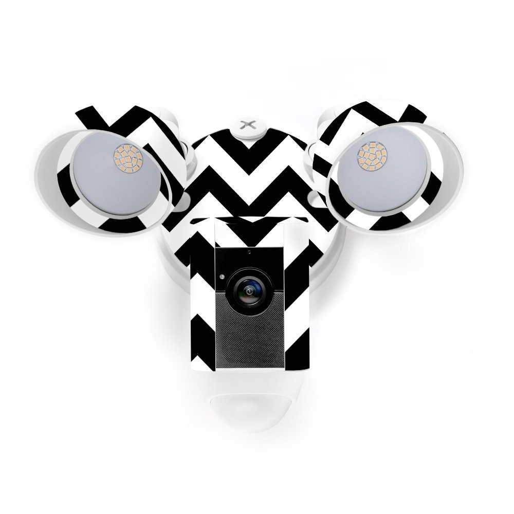MightySkins Skin Compatible with Ring Floodlight Cam - Black Chevron | Protective, Durable, and Unique Vinyl Decal wrap Cover | Easy to Apply, Remove, and Change Styles | Made in The USA