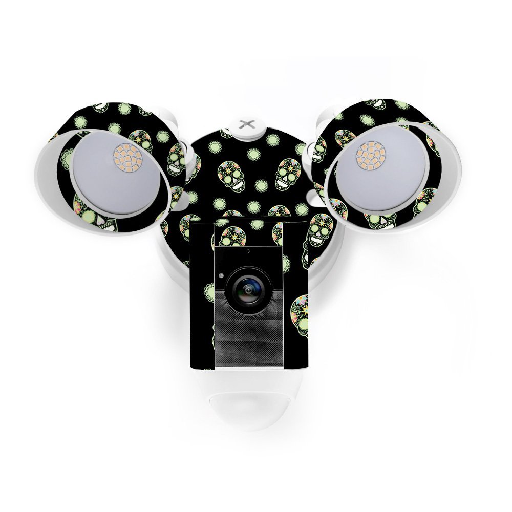 MightySkins Skin Compatible with Ring Floodlight Cam - Nighttime Skulls | Protective, Durable, and Unique Vinyl Decal wrap Cover | Easy to Apply, Remove, and Change Styles | Made in The USA