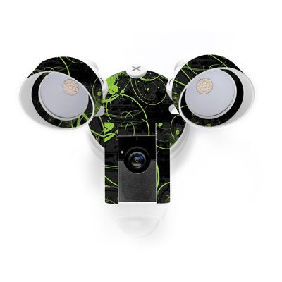 MightySkins Skin Compatible with Ring Floodlight Cam - Green Distortion | Protective, Durable, and Unique Vinyl Decal wrap Cover | Easy to Apply, Remove, and Change Styles | Made in The USA