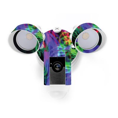 MightySkins Skin Compatible with Ring Floodlight Cam - Neon Splatter | Protective, Durable, and Unique Vinyl Decal wrap Cover | Easy to Apply, Remove, and Change Styles | Made in The USA