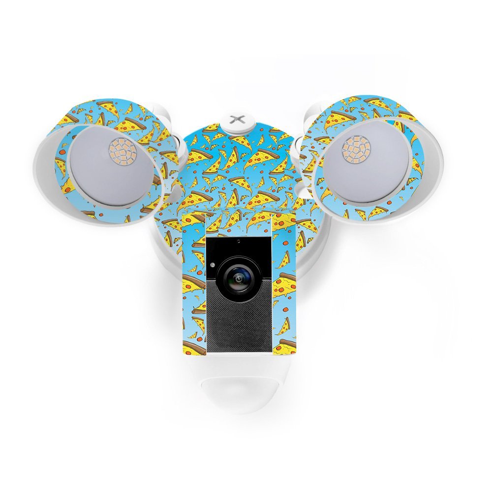 MightySkins Skin Compatible with Ring Floodlight Cam - Raining Pizza | Protective, Durable, and Unique Vinyl Decal wrap Cover | Easy to Apply, Remove, and Change Styles | Made in The USA
