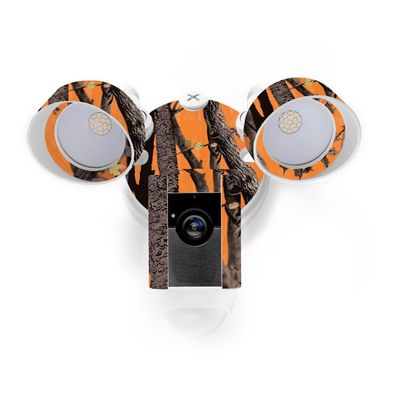 MightySkins Skin Compatible with Ring Floodlight Cam - Orange Camo | Protective, Durable, and Unique Vinyl Decal wrap Cover | Easy to Apply, Remove, and Change Styles | Made in The USA