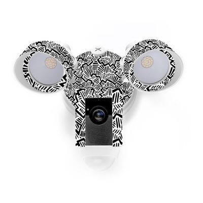 MightySkins Skin Compatible with Ring Floodlight Cam - Abstract Black | Protective, Durable, and Unique Vinyl Decal wrap Cover | Easy to Apply, Remove, and Change Styles | Made in The USA