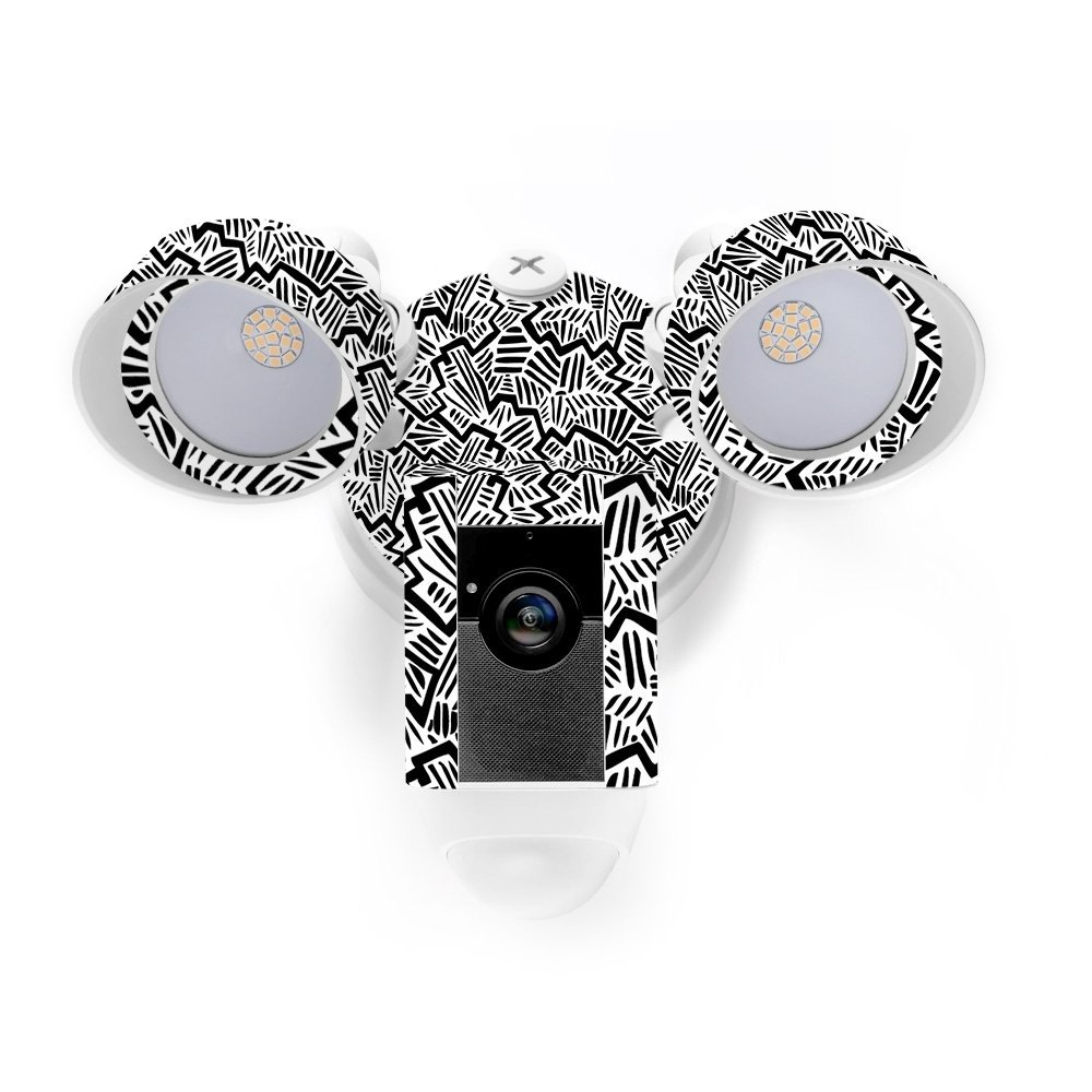 MightySkins Skin Compatible with Ring Floodlight Cam - Abstract Black | Protective, Durable, and Unique Vinyl Decal wrap Cover | Easy to Apply, Remove, and Change Styles | Made in The USA