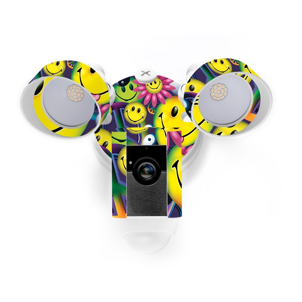 MightySkins Skin Compatible with Ring Floodlight Cam - Peace Smile | Protective, Durable, and Unique Vinyl Decal wrap Cover | Easy to Apply, Remove, and Change Styles | Made in The USA