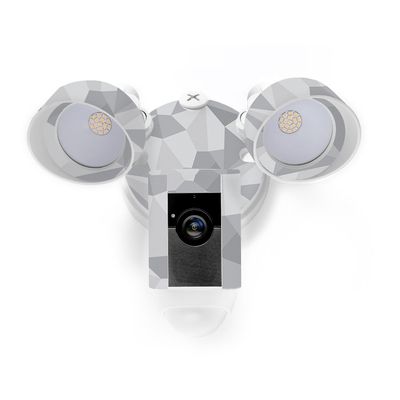 MightySkins Skin Compatible with Ring Floodlight Cam - Gray Polygon | Protective, Durable, and Unique Vinyl Decal wrap Cover | Easy to Apply, Remove, and Change Styles | Made in The USA