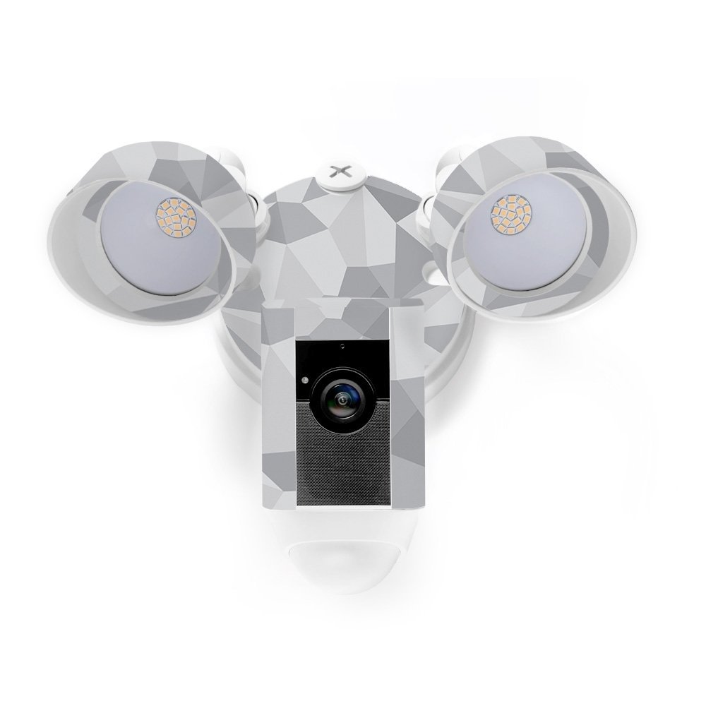 MightySkins Skin Compatible with Ring Floodlight Cam - Gray Polygon | Protective, Durable, and Unique Vinyl Decal wrap Cover | Easy to Apply, Remove, and Change Styles | Made in The USA