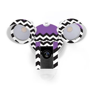 MightySkins Skin Compatible with Ring Floodlight Cam - Purple Chevron | Protective, Durable, and Unique Vinyl Decal wrap Cover | Easy to Apply, Remove, and Change Styles | Made in The USA