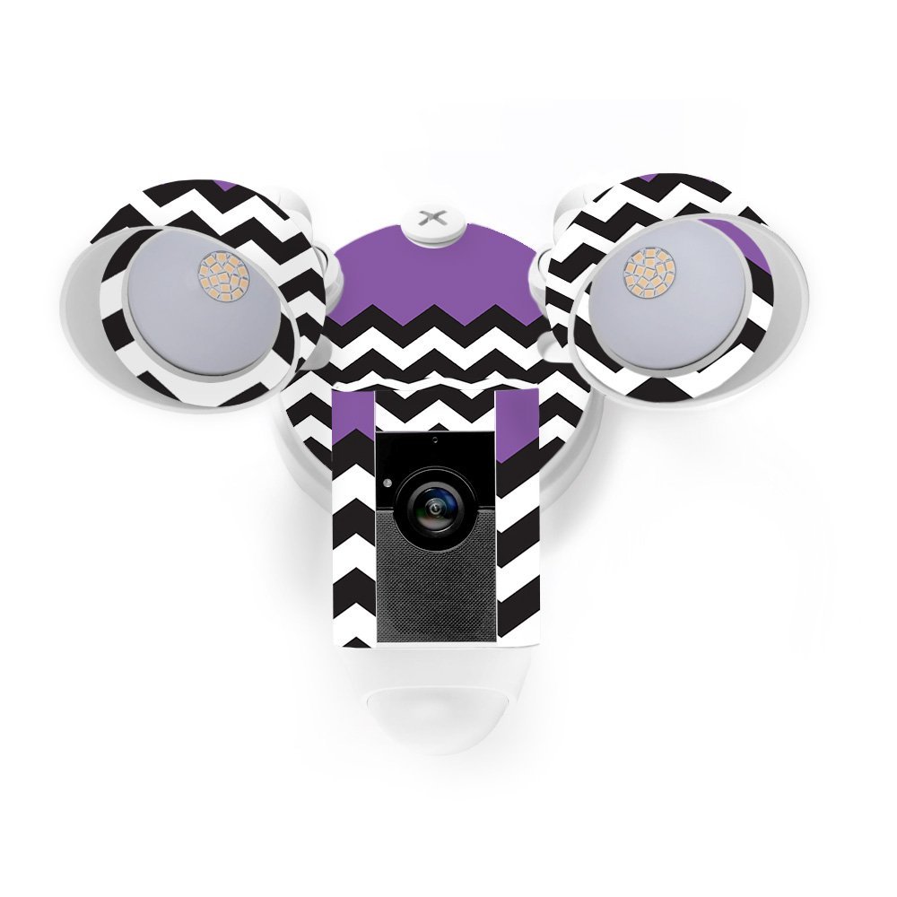 MightySkins Skin Compatible with Ring Floodlight Cam - Purple Chevron | Protective, Durable, and Unique Vinyl Decal wrap Cover | Easy to Apply, Remove, and Change Styles | Made in The USA