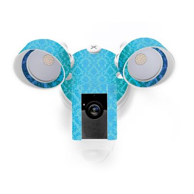 MightySkins Skin Compatible with Ring Floodlight Cam - Blue Vintage | Protective, Durable, and Unique Vinyl Decal wrap Cover | Easy to Apply, Remove, and Change Styles | Made in The USA