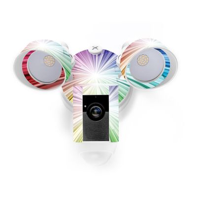 MightySkins Skin Compatible with Ring Floodlight Cam - Rainbow Explosion | Protective, Durable, and Unique Vinyl Decal wrap Cover | Easy to Apply, Remove, and Change Styles | Made in The USA