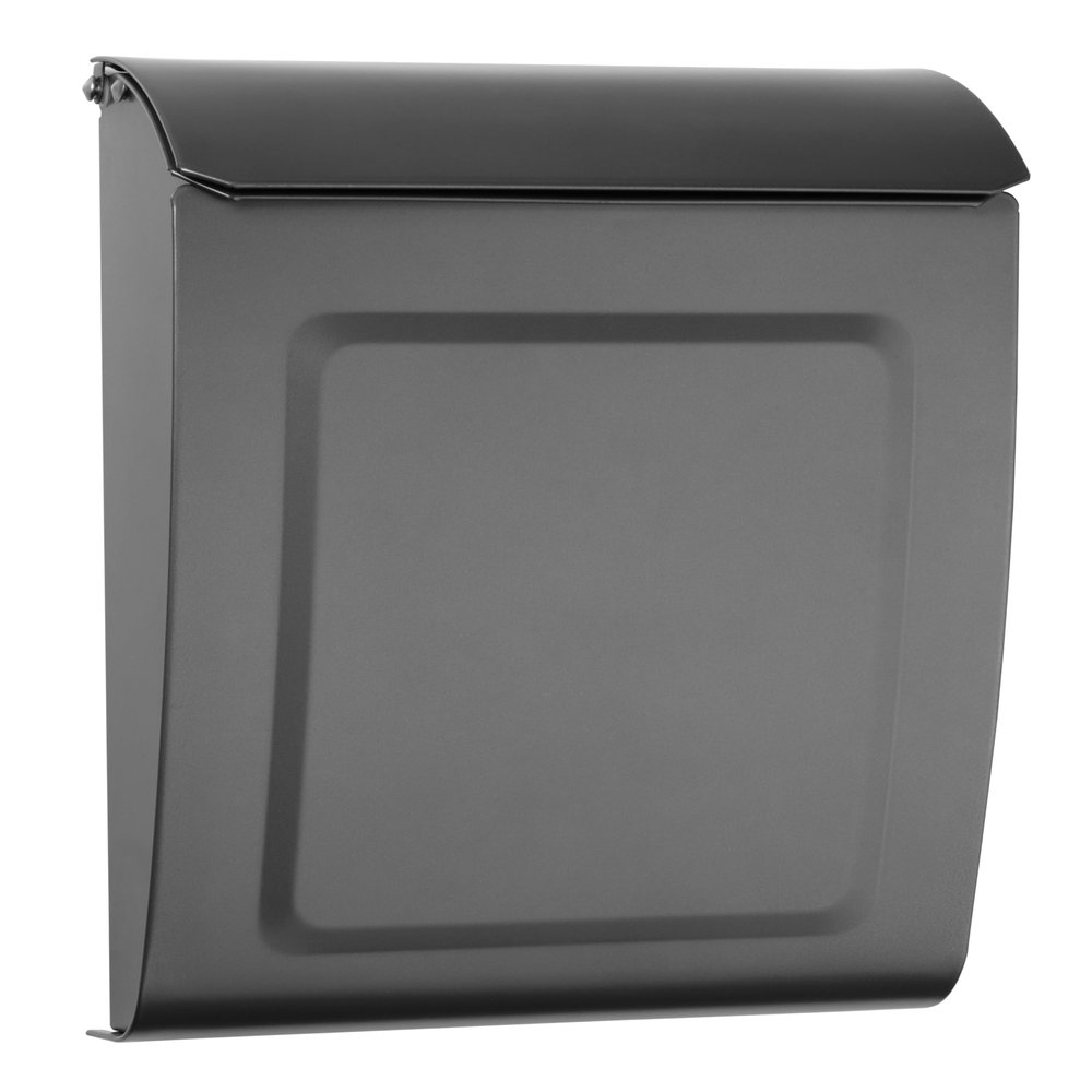 Architectural Mailboxes Aspen Locking, Vertical Wall-Mounted Mailbox for Outside, Modern Metal Galvanized Steel Small Mail Box with Lock and Key Drop Box, Graphite
