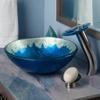 Novatto DIACCIO Glass Vessel Bathroom Sink Set, Brushed Nickel view 2