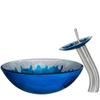 Novatto DIACCIO Glass Vessel Bathroom Sink Set, Brushed Nickel view 4