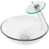 Novatto BONIFICARE Glass Vessel Bathroom Sink Set, Chrome view 1