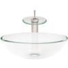 Novatto BONIFICARE Glass Vessel Bathroom Sink Set, Chrome view 3