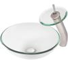 Novatto BONIFICARE Glass Vessel Bathroom Sink Set, Chrome view 4