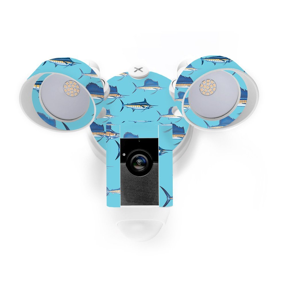 MightySkins Skin Compatible with Ring Floodlight Cam - Billfish Stripes | Protective, Durable, and Unique Vinyl Decal wrap Cover | Easy to Apply, Remove, and Change Styles | Made in The USA