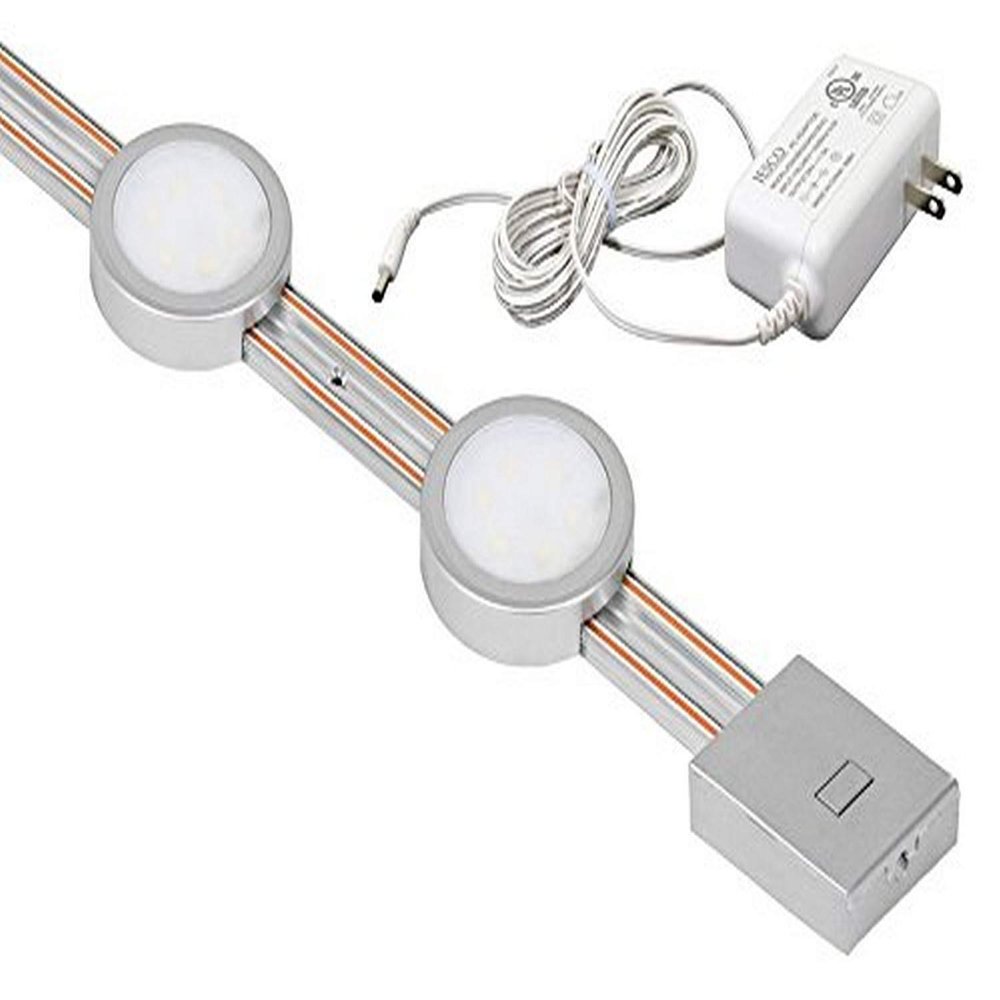 Jesco Lighting KIT-RZ-T12-RD2-30-SV Radianz 2-Light Dimmable Round LED Track Lighting Kit, Silver, 12"