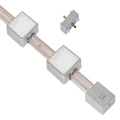 Jesco Lighting KIT-RZ-EXT-T12-SQ2-30-SV Radianz 2-Light Square LED Track Lighting Extension Kit, Silver, 12"