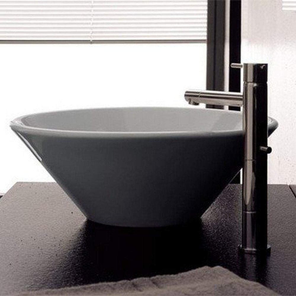 Scarabeo 8010-No Hole-637509844707 Decorator Ceramic Sink Vessel, White
