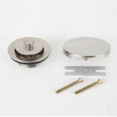 Jaclo 541-SC Lift and Turn Drain Strainer with Round No Hole Faceplate, Satin Chrome