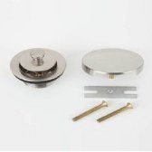 Jaclo 541-SC Lift and Turn Drain Strainer with Round No Hole Faceplate, Satin Chrome