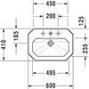 Duravit 0438600000 white Washbasin 600mm 1930, TP, 1 TH, Medium view 3