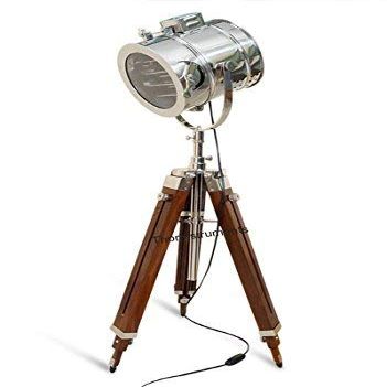 DESIGNER NAUTICAL TRIPOD FLOOR LAMP STUDIO SPOT SEARCHLIGHT - HOME DECOR LAMP