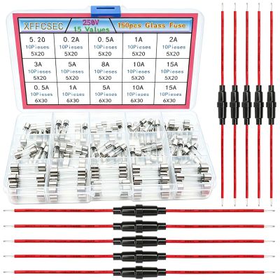XFFCSEC Inline Fuse Holder Kit:150 PCS Inline Fuses & 10 PCS Fuse Holder