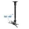 DYNAVISTA Full Motion Universal Ceiling Projector Mount Bracket with Adjustable Height and Extendable Arms Rotating Swivel Mount for Home and Office Projector (Black) view 3