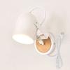 ANYE Modern Minimalist Macaron White Wooden Base Cylinder Shade Bedroom Bedside Lamp Living Room Balcony Staircase Lamp with UL Button Switch Cord Bulb Not Included view 1