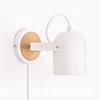 ANYE Modern Minimalist Macaron White Wooden Base Cylinder Shade Bedroom Bedside Lamp Living Room Balcony Staircase Lamp with UL Button Switch Cord Bulb Not Included view 4