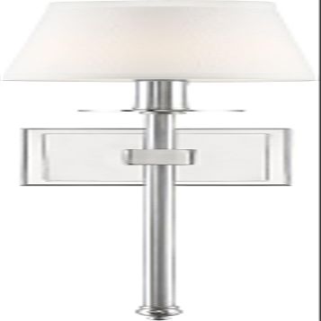 Savoy House 9-303-1-109 Monroe Bohemian Vintage Soft White Fabric Wall Sconce, 1-Light 60 Watt, 24" H x 5" W, Polished Nickel