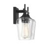 Savoy Essentials 8-4030-2-BK Octave Bohemian Clear Glass Bathroom Vanity Wall Light, 2-Light 120 Total Watts, 10" H x 14" W, Black view 4