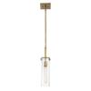 Savoy Essentials 7-9770-1-322 Winfield Modern Scandinavian Clear Glass Mini-Pendant, 1-Light 60 Watt, 16" H x 5" W, Warm Brass view 1