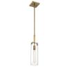 Savoy Essentials 7-9770-1-322 Winfield Modern Scandinavian Clear Glass Mini-Pendant, 1-Light 60 Watt, 16" H x 5" W, Warm Brass view 2