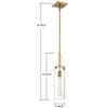 Savoy Essentials 7-9770-1-322 Winfield Modern Scandinavian Clear Glass Mini-Pendant, 1-Light 60 Watt, 16" H x 5" W, Warm Brass view 3