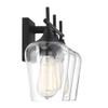 Savoy Essentials 8-4030-3-BK Octave Bohemian Clear Glass Bathroom Vanity Wall Light, 3-Light 180 Total Watts, 10" H x 21" W, Black view 4
