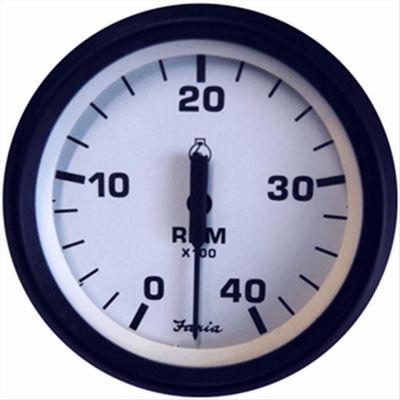 Faria Euro White 4 Tachometer - 4,000 RPM (Diesel - Mechanical Takeoff & Var Ratio Alt) consumer electronics