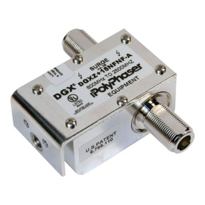 PolyPhaser - SSM - DC Pass Coax Protector, 800 - 2500 MHz Lightning and EMP Surge Protection for WiFi, Celluar and Wireless Internet