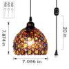 Kiven Plug-in Crystal Pendant Light with 15 Feet Cord, Dimmer Switch in Cord, 1-Light, Bohemian view 2