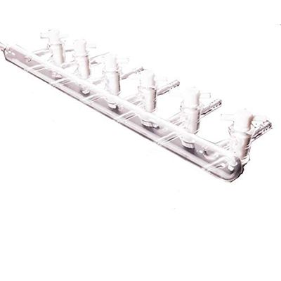 YUCHENGTECH Single Bank Vacuum Gas Distributor Glass Manifold Gas Chemistry Lab Glassware with Solid PTFE Stopcock(6-Port)