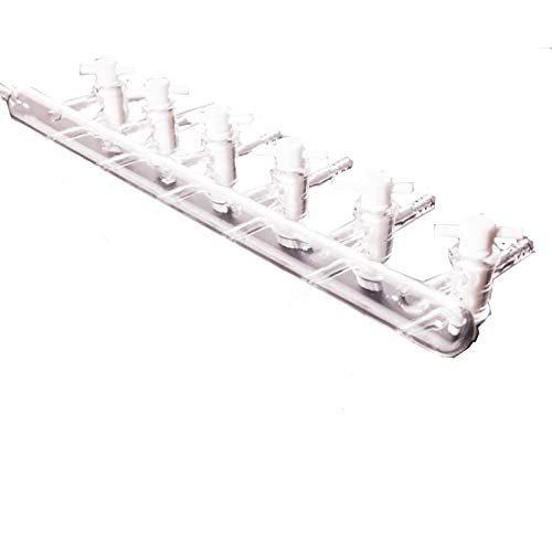 YUCHENGTECH Single Bank Vacuum Gas Distributor Glass Manifold Gas Chemistry Lab Glassware with Solid PTFE Stopcock(6-Port)