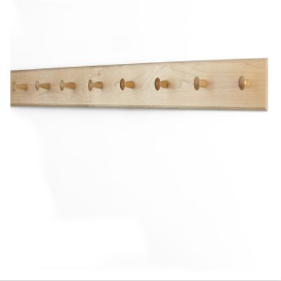 Solid Maple Shaker Peg Rack (Natural, 41" x 3.5" with 7 pegs)