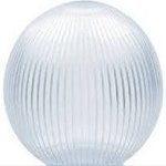 12 Inch Clear Acrylic Prismatic Neckless Lamp Post Globe with 5.25 Inch Opening
