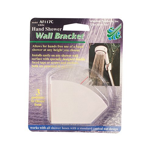 whedon products af117c 3 Position, White, Plastic, Wall Bracket, For Use With A Hand Shower System