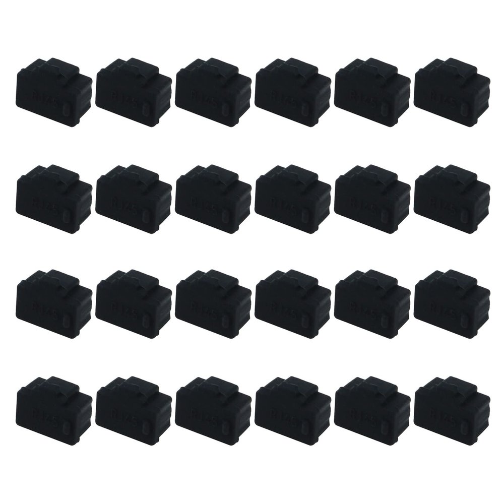 Antrader Ethernet Hub Port RJ-45 Anti Dust Cover Cap Protector Plug,Black